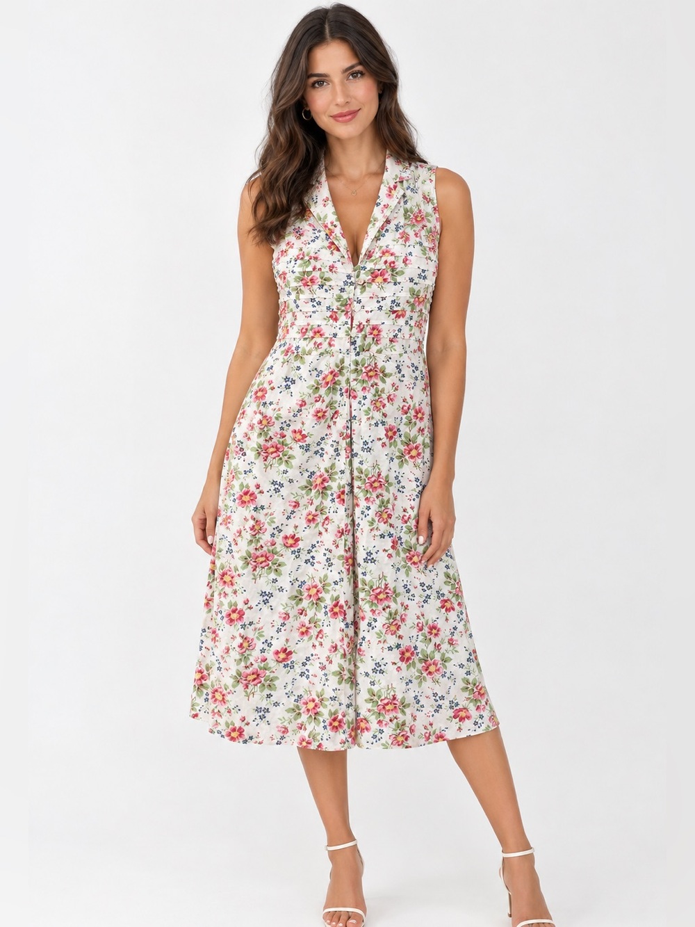 April Cornell Floral Sleeveless Maxi Dress size small